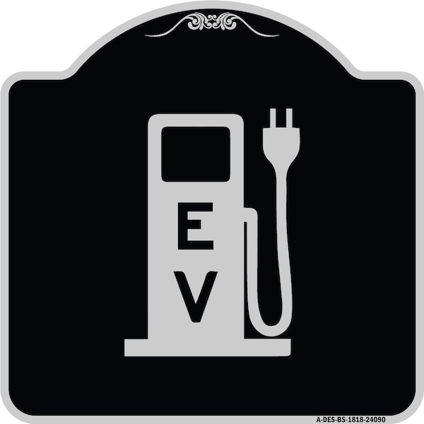 Signmission Ev Electric Vehicle Charging Station Heavy-Gauge Aluminum Sign, 18" x 18", BS-1818-24090 A-DES-BS-1818-24090 - main